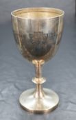 A George V silver cup, of traditional form having 'Durham Regatta 1921' engraved with shield coats
