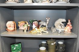 A 1970s ceramic model figure of leopard in prowling position, makers stamp to base 'Registered '