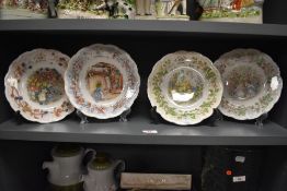 A set of 4 Royal Doulton Bone China 'Brambly Hedge' plates, the set comprising of four seasons,