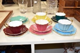 A group of 1950's Royal Stuart bone China, having scalloped edge cup, saucer and plates, each having
