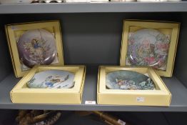 A set of 4 Royal Worcester Flower Fairy porcelain plates, having gilt edge each design reproduced