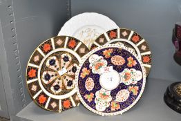 A pair of Royal Crown Derby Fine Bone China Imari pattern porcelain plates, sold together with a