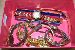 A collection of modern and vintage wristwatches, including Oris, Sekonda, and Rotary, etc