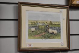 After Micheal James (Eng), polychrome print, signed bottom right, Elements of Surprise, framed under