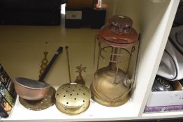 A vintage Tilley lamp, having an enamel top, impressed makers mark to base, h35cm, sold alongside