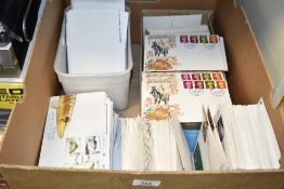 A large box containing various stamps, mostly First Day Covers, to include G.B.Definitive Issue,