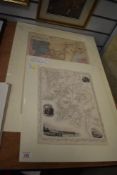 After J. Rapkin for J.Tallis (British) engraved, Map of Southampton, tightly wrapped in protective