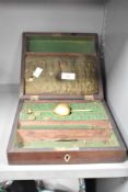 A John Dicas of Liverpool mahogany cased hydrometer, the ebony and boxwood strung case with