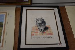 After Kath Bromley (British) coloured print, Any idiot can deal with a crisis; it takes a genius