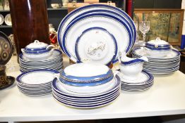 A vintage Losol ware Burslem pattern dinner service, to include large ashet's, casserole pots,