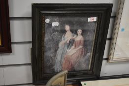 After Thomas Gainsborough (1727-1788), reproduction print, Mrs. Richard Brinsley Sheridan, framed