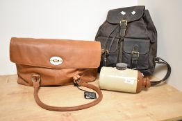 A modern ladies Rowallan fine leather handbag, L40cm, sold together with a chocolate Hunter