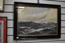 19th/20th Century School, coloured print, A choppy seascape, framed and under glass, measuring