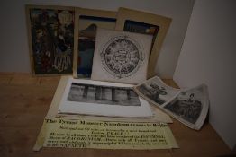Antiquarian. A selection of loose plates, engravings and ephemera. Including plates from Banke's New