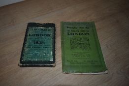 Maps. London. Two folding maps. Cruchley's New Plan of London, with the East & West India Docks,