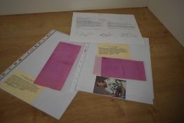 Astronomy Memorabilia. Skylab Flown Teleprinter Message, Signed. Measures 3.5 x 2-9 inches, on