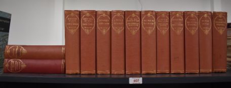 Literature. Dickens. Thirteen volumes of the novels. Cloth bound. (13)