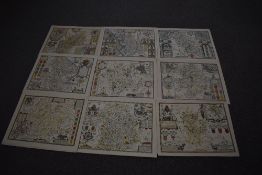 Maps. Facsimile Reprints. A selection of late 20th century reprint County maps, loose, several