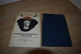 Poetry. Lewis, C. Day - Poems in Wartime. London: Jonathan Cape, 1940. 1st edition. From the library