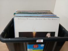 A box of 49 rock and pop vinyl albums - viewing recommended - good shop / dealer selection , lots of