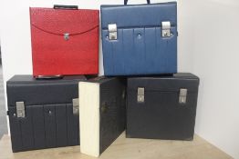 A selection of vintage vinyl carry cases as in photos - nice retro and practical pieces
