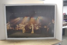 A vintage framed Genesis live poster - progressive rock interest - 65 cm x 94 cm - some wear as in