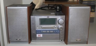 A JVC 3 CD Changer Midi System with Speakers - includes a mini-disc player