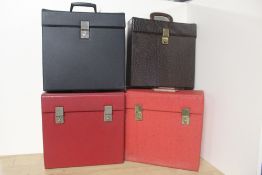 A selection of vintage vinyl carry cases as in photos - nice retro and practical pieces