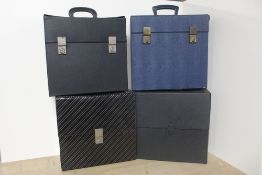 A selection of vintage vinyl carry cases as in photos - nice retro and practical pieces