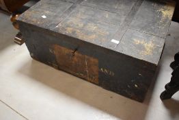 A vintage shipping trunk , approx width 78cm