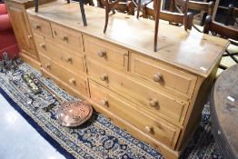 Two pine items comprising modern pine side cabinet , approx. W51 H82cm (with cable hole in back so s