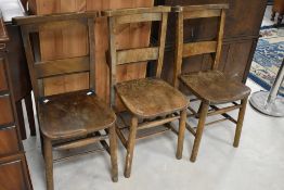 Three traditional chapel chairs