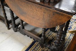 A 19th Century oak gateleg dining table