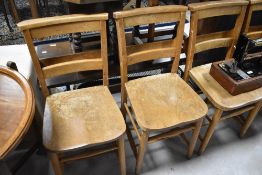 A set of six traditional chapel chairs