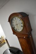 A late 19th or early 20th Century Scottish Longcase clock, having mahogany and inlaid case, with 8