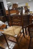 A rush seated childs chair
