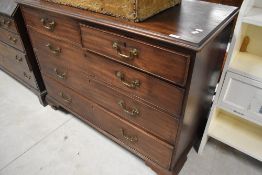 A Georgian mahogany chest of two over three drawers, width approx. 125cm