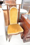 A 19th Century mahogany framed prayer chair with dralon seat and back