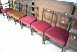 A set of six (four plus two) 19th Century Regency mahogany style railback dining chairs with later