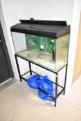 A fish tank on stand, width approx. 94cm