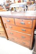 A 19th Century mahogany chest of two over three drawers, width approx. 94cm