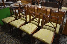 A set of eight (six plus two) Regency style mahogany dining chairs with drop in seats