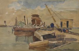 Koos Stikvoort (Dutch 1891-1975) watercolour 'View of Port Credit, Near Toronto, on Lake Ontario',