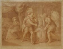 After William Wynne Ryland (1733-1783, British), sepia print, 'The Origin of Horn Fair, Held at