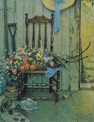 After Norman Rockwell (American 1894-1978) colour print 'The Connoisseur' within slender metallic