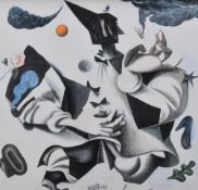 After John Byrne RSA (Scottish 1940-2023) lithographic print on paper 'Perriot' abstract Perriot