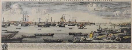After Samuel and Nathaniel Buck (18th Century, British), hand coloured print, 'The West Prospect
