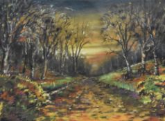 A Whittle, 20th century English school pastel on paper, landscape scene, within maroon mount and