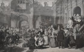 After William Powell Frith (British 1819-1909) engraving 'Coming of Age in the Olden Time', within