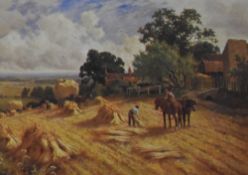 After Henry H. Parker (British, 1858-1930) A colour print showing a rural farming scene titled '